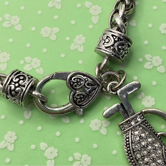 Rope Chain Chunky Golf Bag Rhinestones Bracelet - Picture 4 of 8